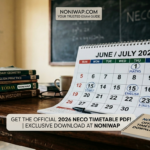 NECO Timetable 2026 PDF Download (June/July School Exam Schedule)